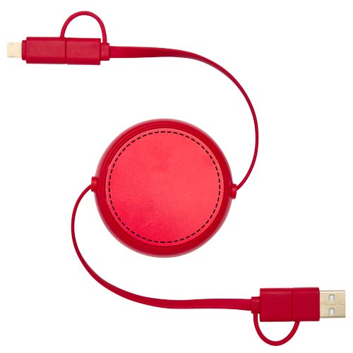 Alasia 5-in-1 100 cm recycled plastic and aluminium retractable data sync and 45W fast charge cable