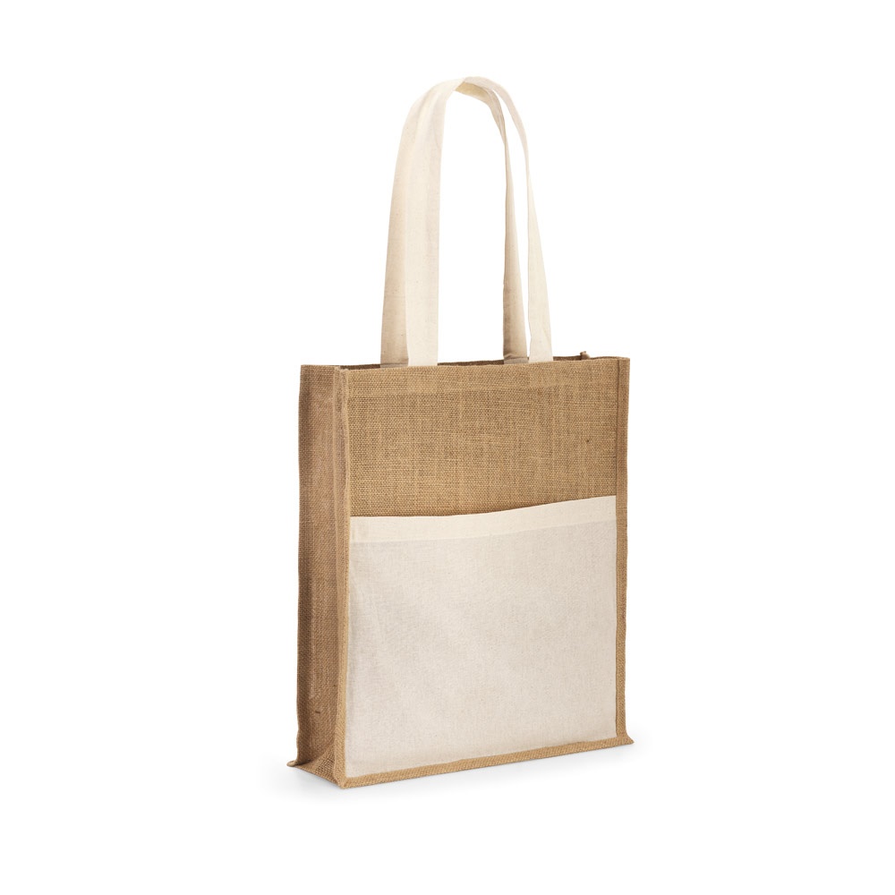 BRAGA. Τσάντα από γιούτα (240 g/m²) και τσέπη από 100% βαμβάκι (140 g/m²)