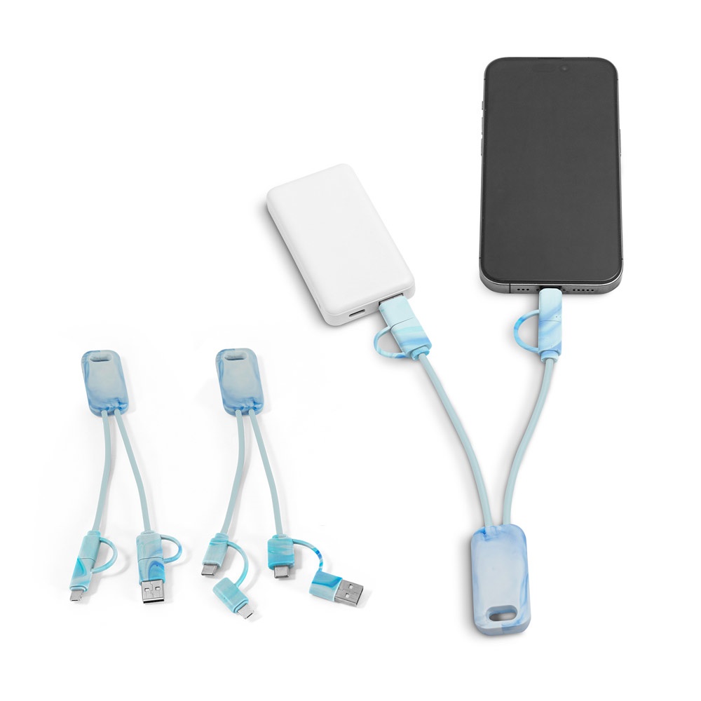 BERNERS. Εξαιρετικά γρήγορο καλώδιο USB 6 σε 1 από aνακυκλωμένο PET (100% rPET)