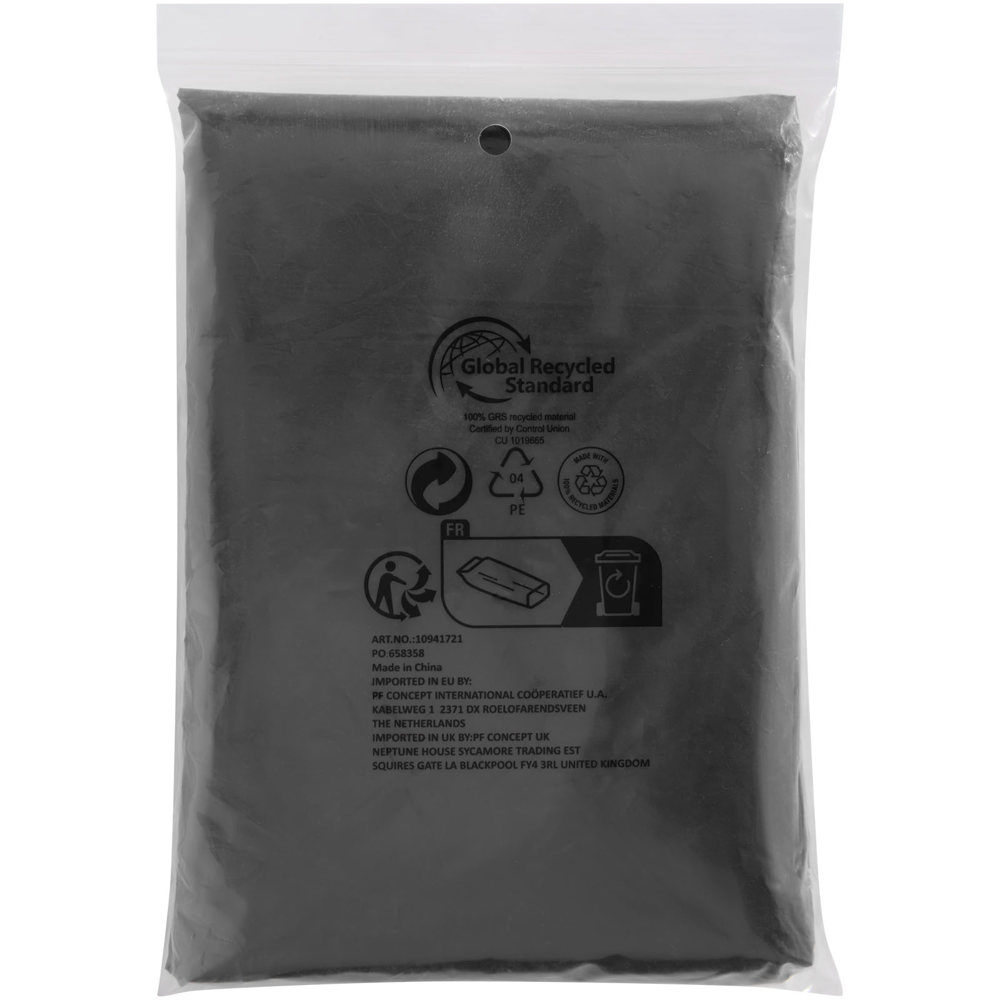 Mayan recycled plastic disposable rain poncho with storage pouch