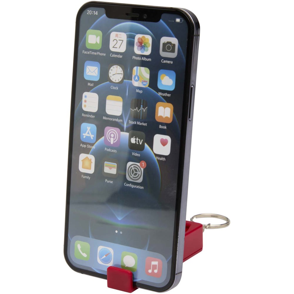 Aggia recycled plastic phone stand with fidget toy - Red