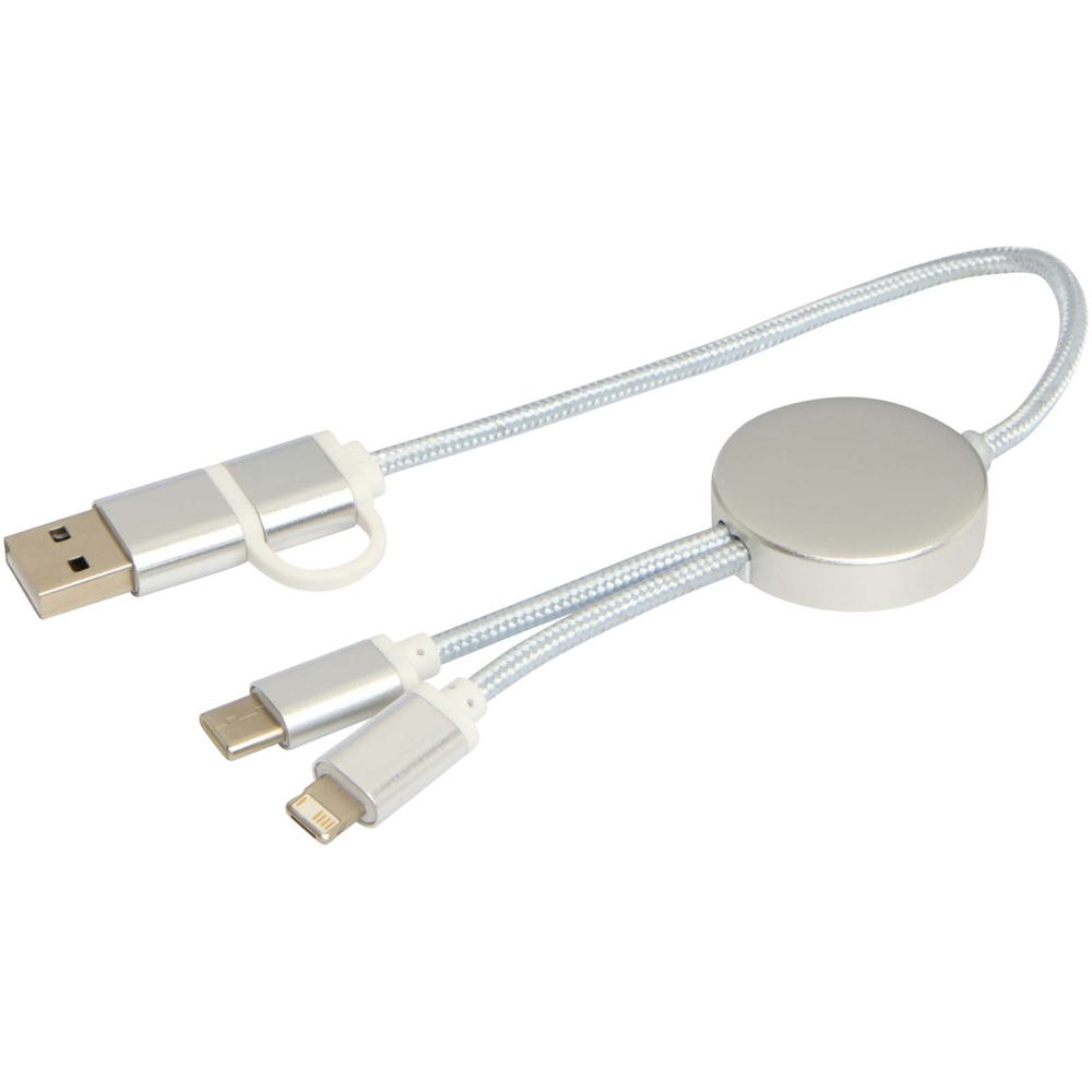 Alasia 5-in-1 recycled aluminium and plastic 30 cm data sync and 27W fast charge cable
