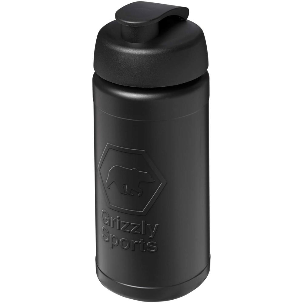 Baseline Rise 500 ml sport bottle with flip lid - Black, Black