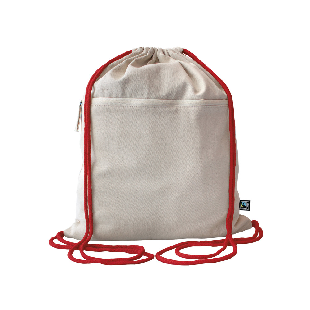 Fairtrade cotton gymbag Toni, cord colour - Red