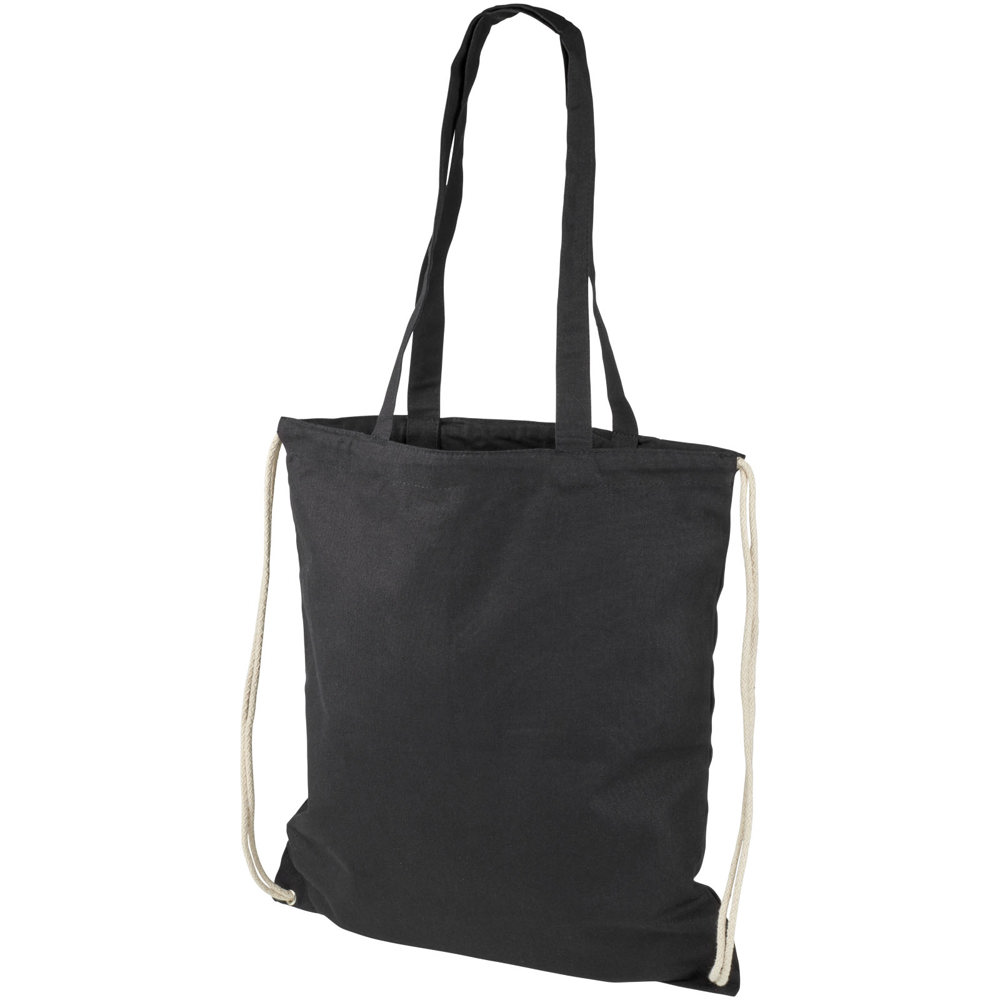 Eliza 240 g/m² cotton drawstring bag 6L - Black