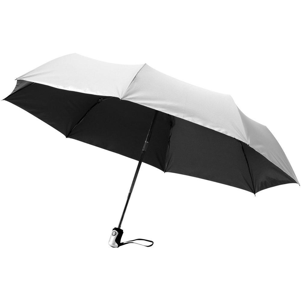 Alex 21.5" foldable auto open/close umbrella - Silver, Black
