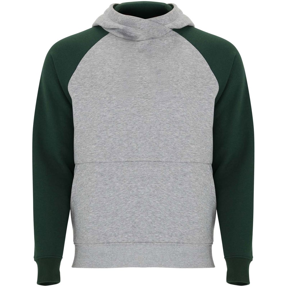 Badet 280 g/m² kids two-tone hoodie - Heather grey, Bottle green