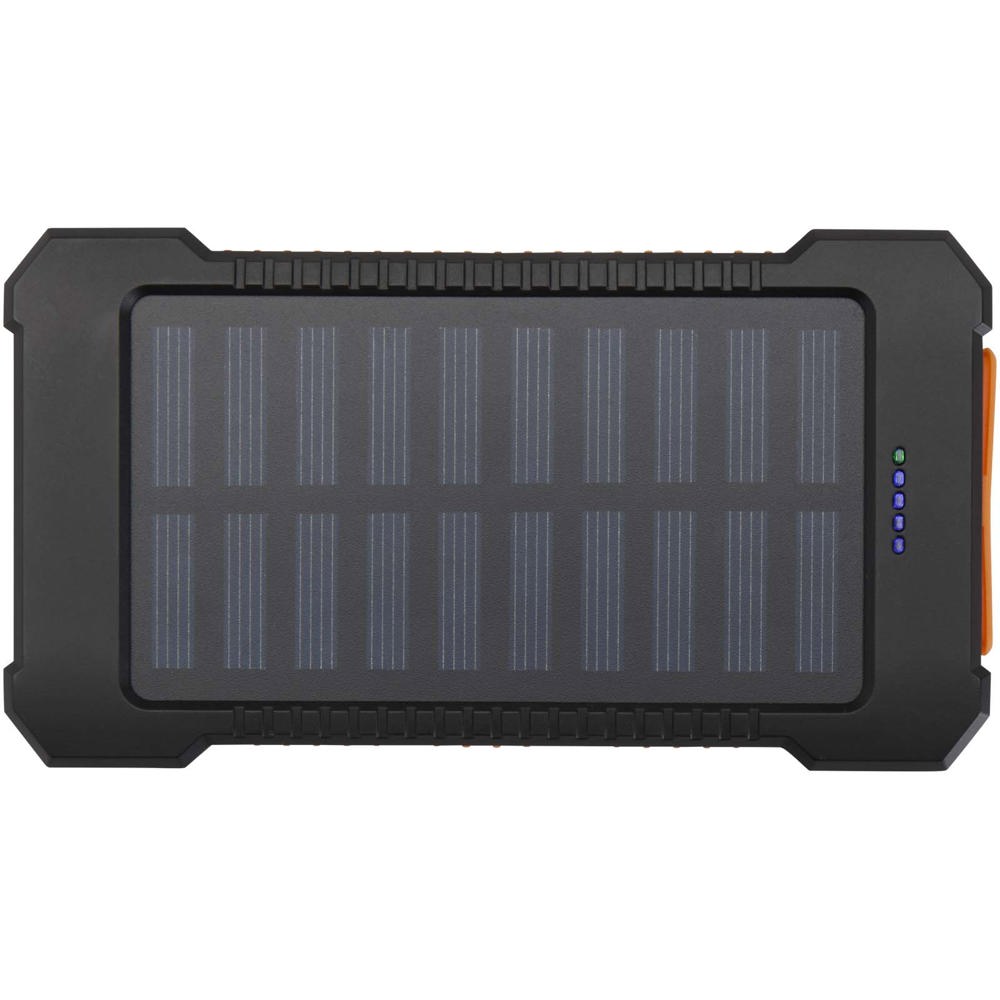 Altair 5000 mAh 10W recycled plastic rugged solar power bank with built-in torch