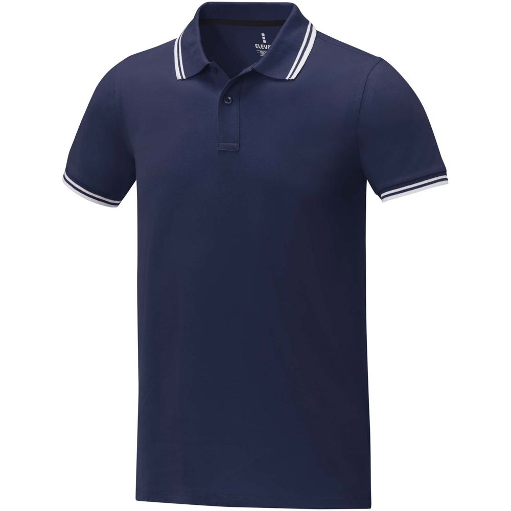 Amarago 200 g/m2 short sleeve men's tipping polo - Navy