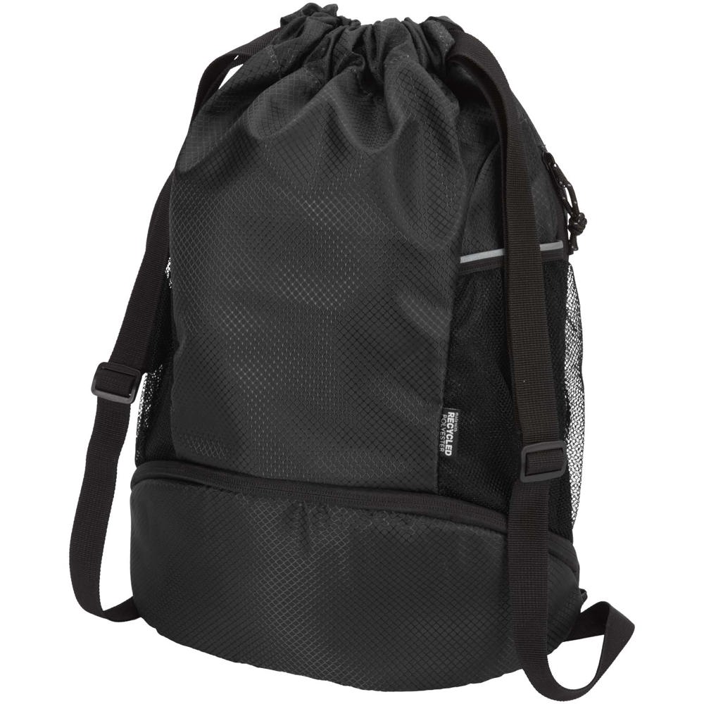 Nomad GRS recycled sports drawstring bag with bottom compartment 18L