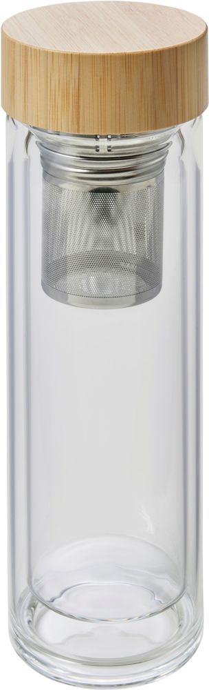Bamboo and glass double walled bottle Vicente