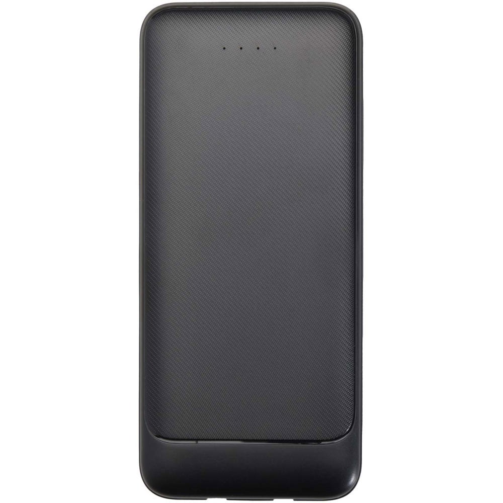 Adhil 10.000 mAh 10W recycled plastic power bank with 2 built-in cables