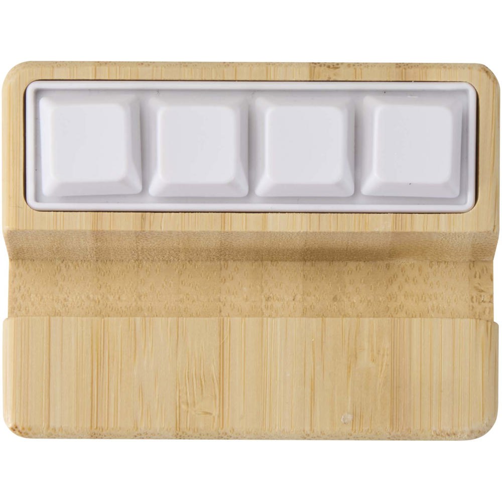 Algol recycled plastic phone stand and fidget toy with bamboo details