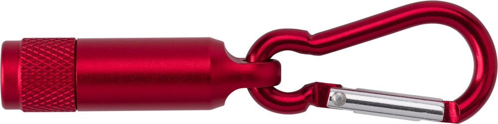 Aluminium mini torch with carabiner Tracy - Red