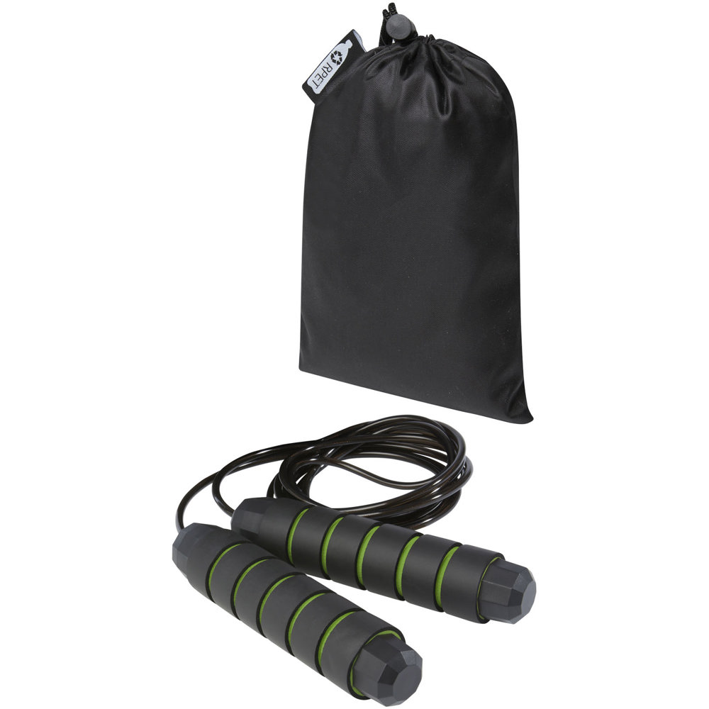 Austin soft skipping rope in recycled PET pouch - Apple Green