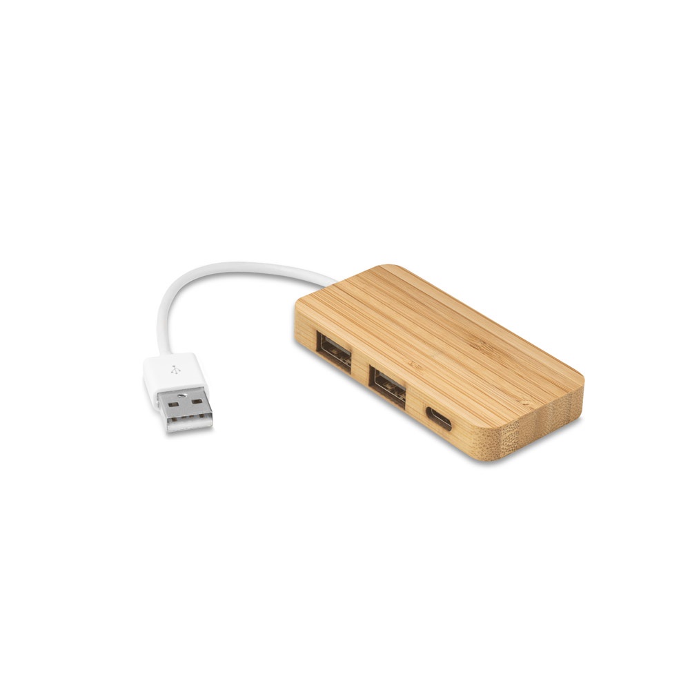 MOSER. HUB με 2 θύρες USB-A και 1 θύρα USB-C από μπαμπού