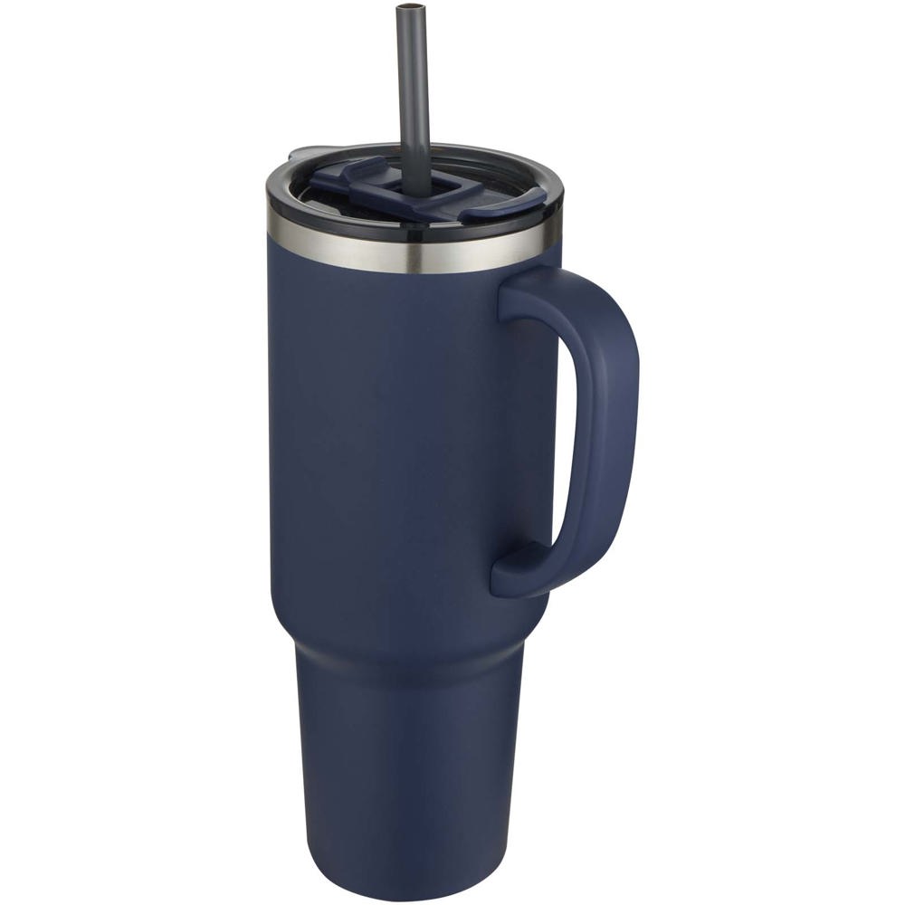 Sydney 1200 ml double wall RCS certified copper vacuum insulated tumbler with straw - Navy