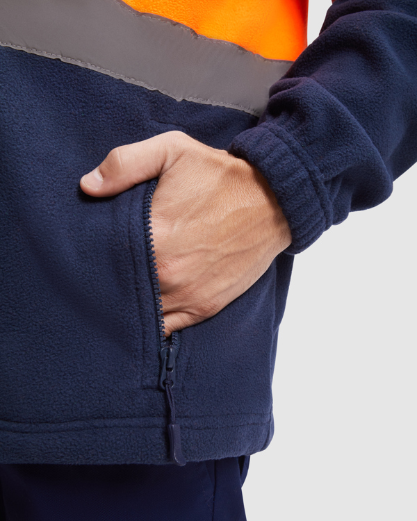 HV ALTAIR FLEECE JACKET S/XXL JOB RED/FLUOR YELLOW