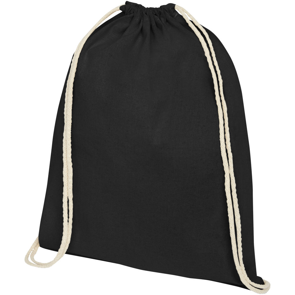 Oregon 100 g/m² cotton drawstring bag 5L - Black