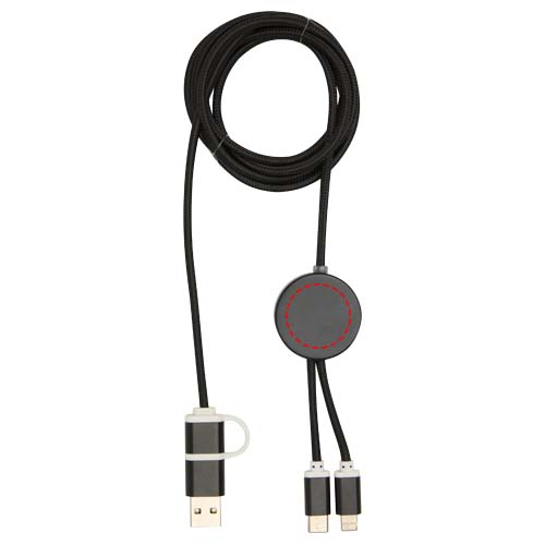 Alasia 5-in-1 recycled aluminium and plastic 150 cm data sync and 27W fast charge cable