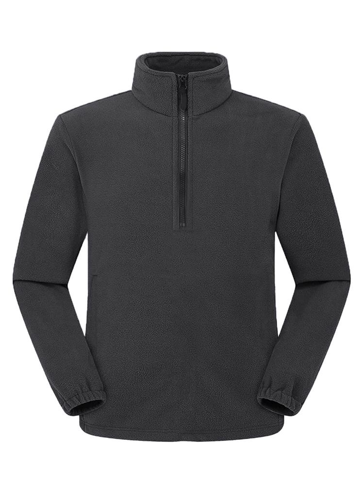 BS Polaris half zip fleece sweater, 160 gr/m² - Dark grey (PMS 7540C)