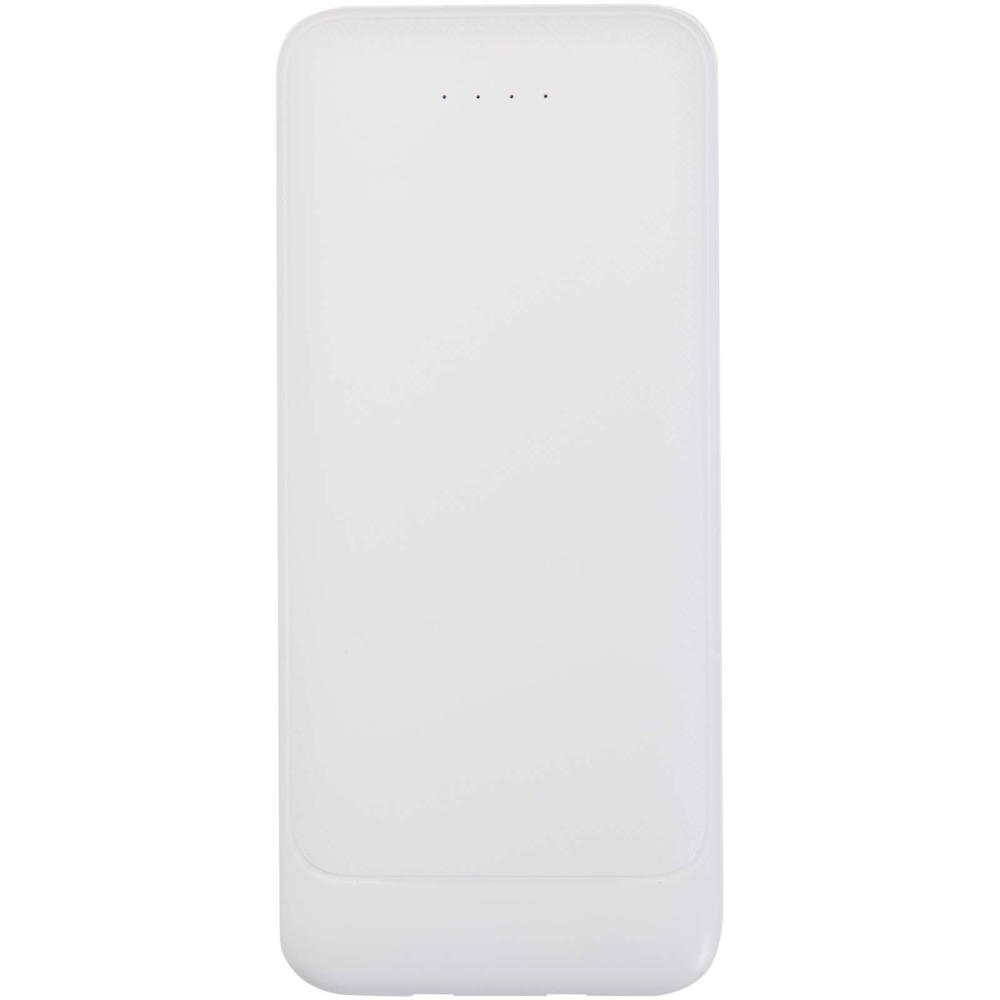 Adhil 10.000 mAh 10W recycled plastic power bank with 2 built-in cables