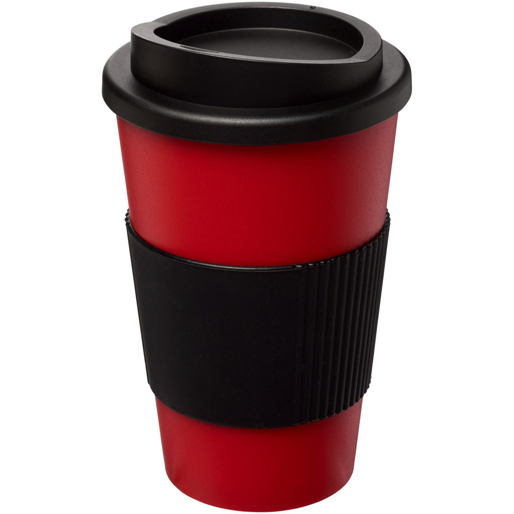Americano® 350 ml insulated tumbler with grip - Black, Red
