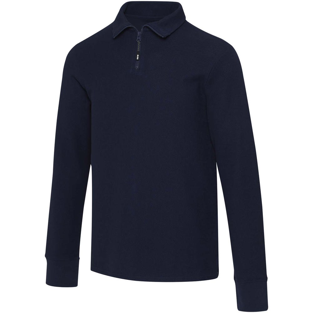 Apollo 245 g/m² long sleeve unisex half zip polo - Navy