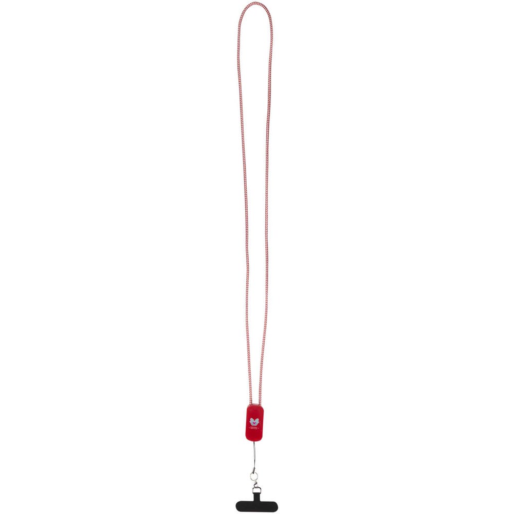 Anser recycled plastic smartphone lanyard with 27W 5-in-1 built-in cable