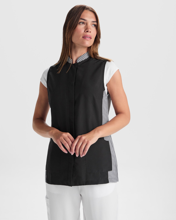 ALDANY TUNIC S/L WHITE/BOTANICAL PRINT