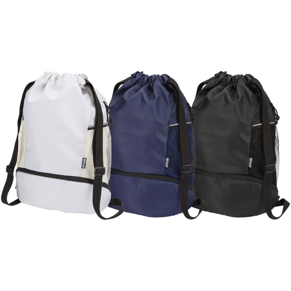 Nomad GRS recycled sports drawstring bag with bottom compartment 18L