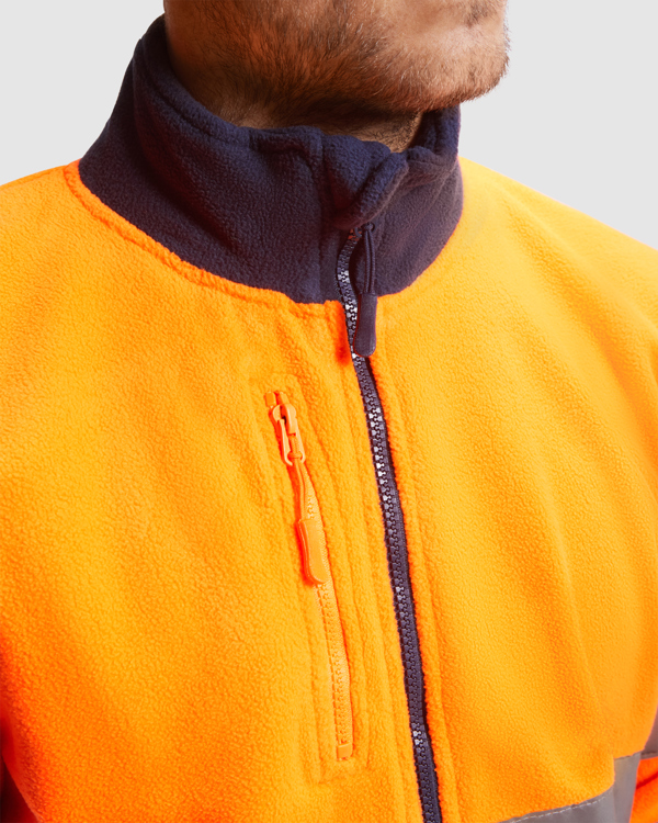 HV ALTAIR FLEECE JACKET S/XXL JOB RED/FLUOR YELLOW