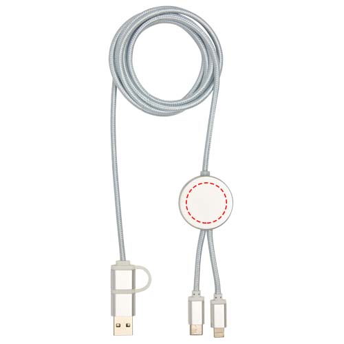 Alasia 5-in-1 recycled aluminium and plastic 150 cm data sync and 27W fast charge cable