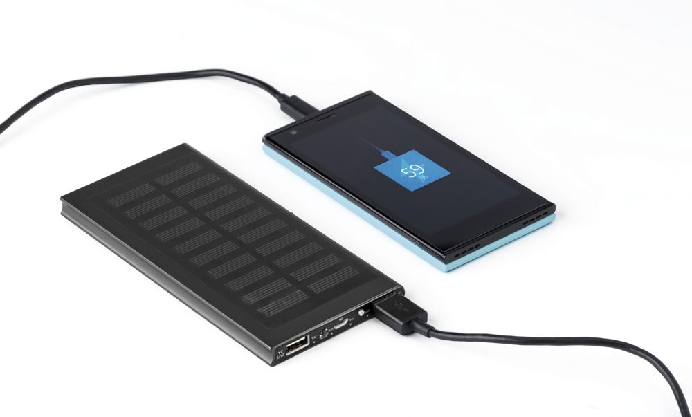 ABS and aluminium solar charger Adriana
