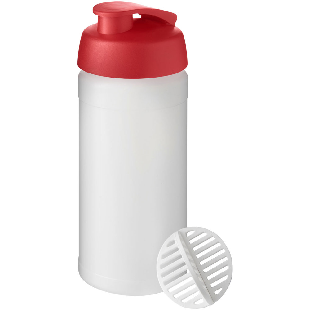 Baseline Plus 500 ml shaker bottle - Red, Frosted Clear