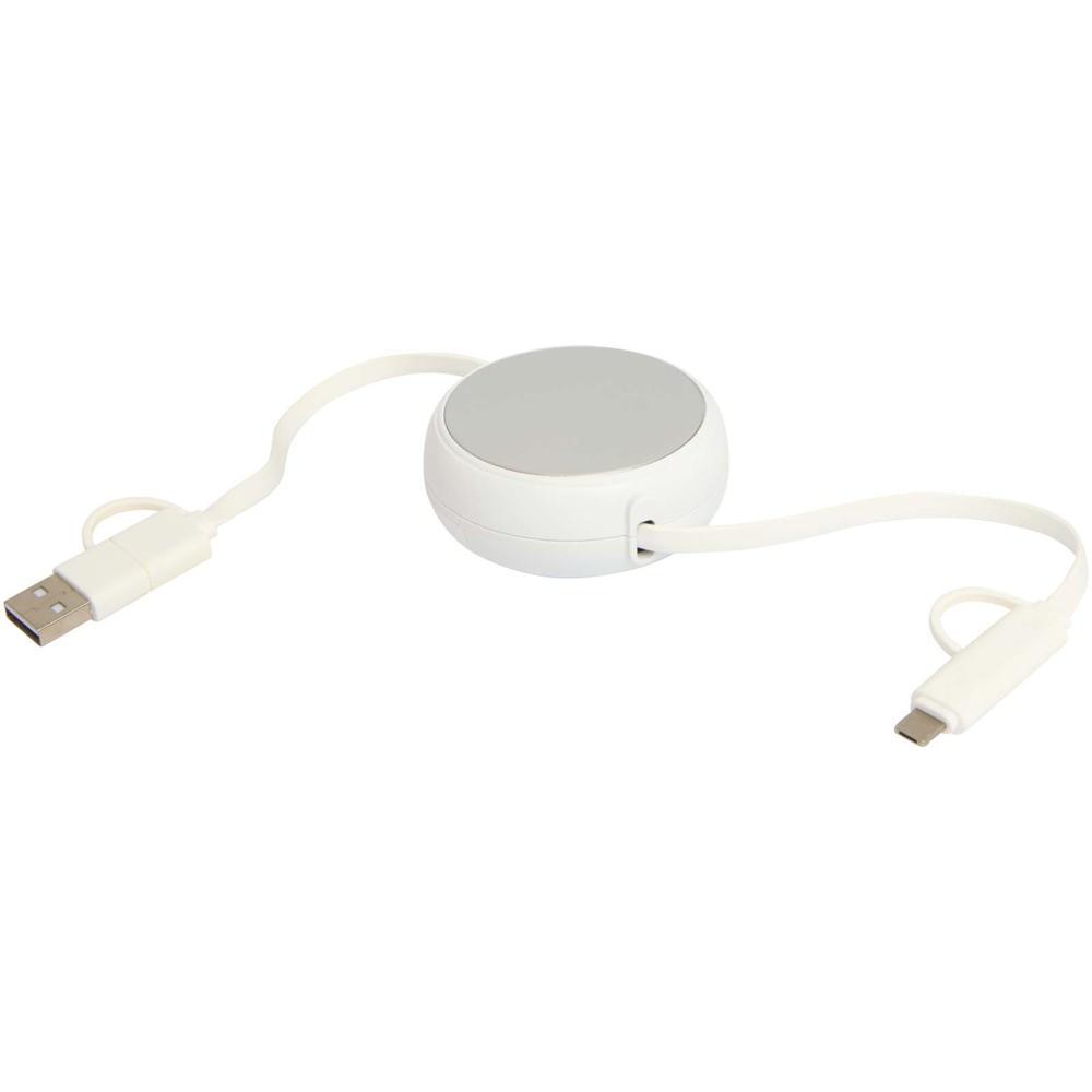 Alasia 5-in-1 100 cm recycled plastic and aluminium retractable data sync and 45W fast charge cable