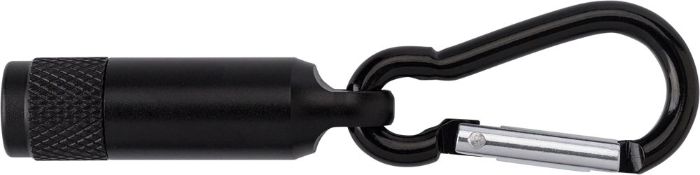 Aluminium mini torch with carabiner Tracy - Black