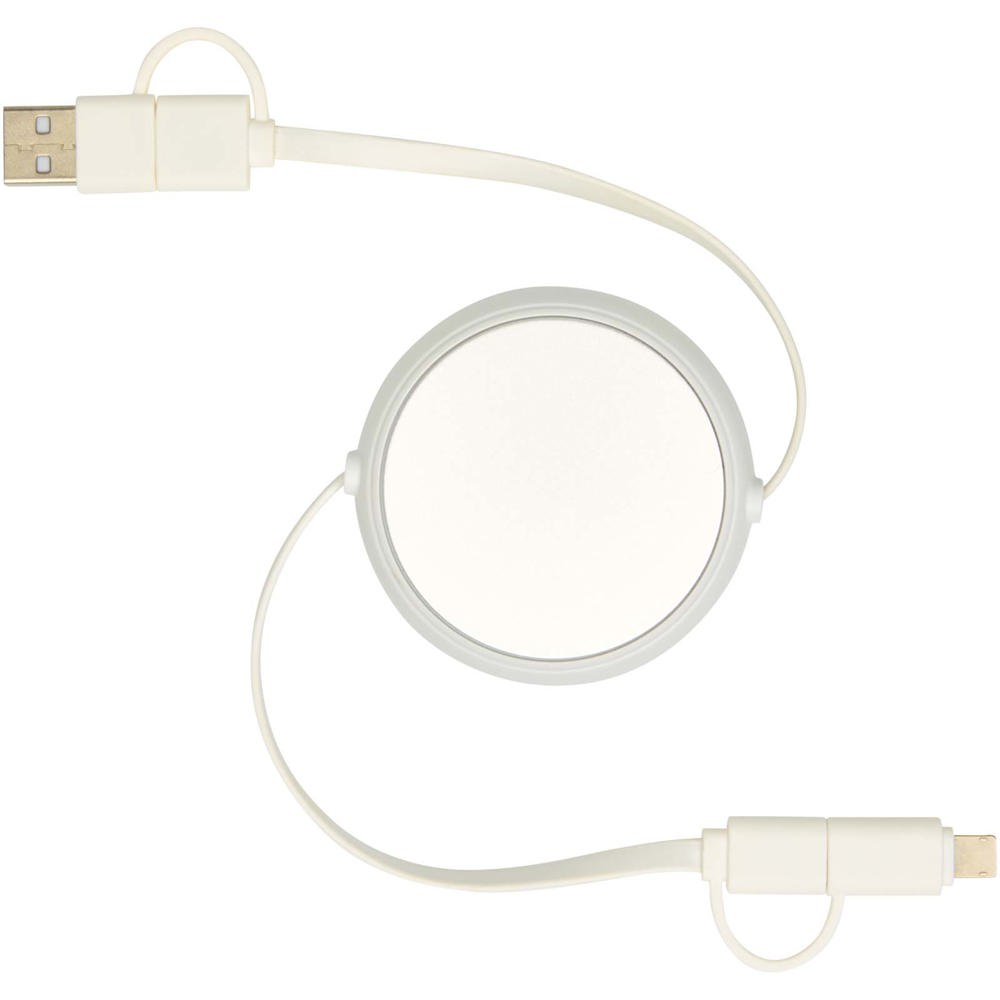 Alasia 5-in-1 100 cm recycled plastic and aluminium retractable data sync and 45W fast charge cable
