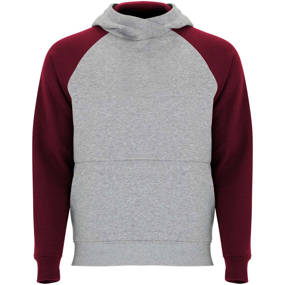 Badet 280 g/m² kids two-tone hoodie - Heather grey, Garnet
