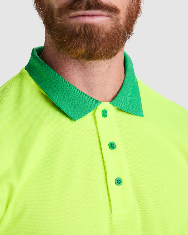 AV ATRIO LONG SLEEVE POLO SHIRT S/XL FLUOR YELLOW