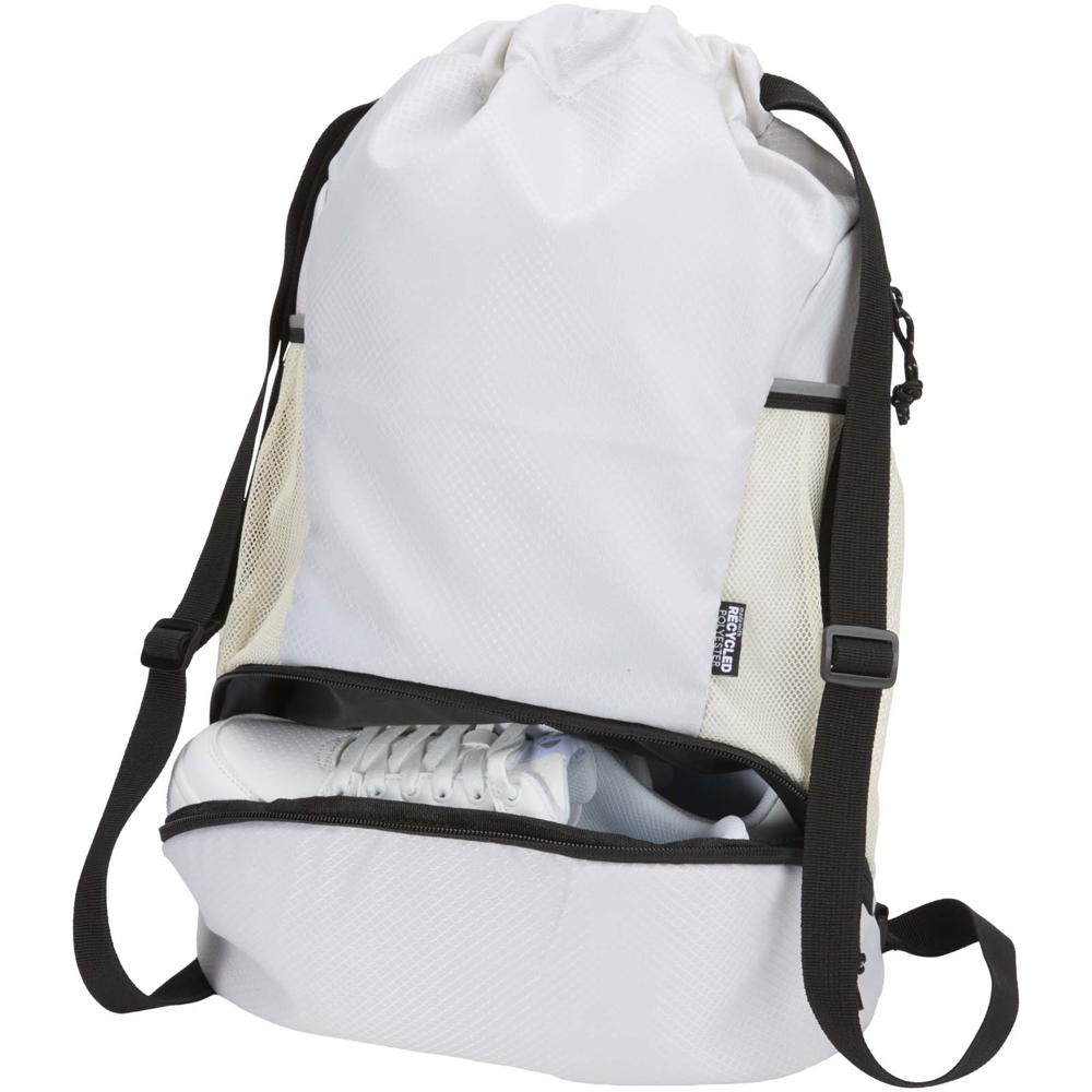 Nomad GRS recycled sports drawstring bag with bottom compartment 18L