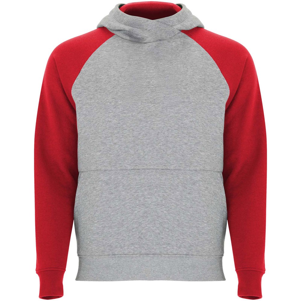 Badet 280 g/m² kids two-tone hoodie - Heather grey, Red