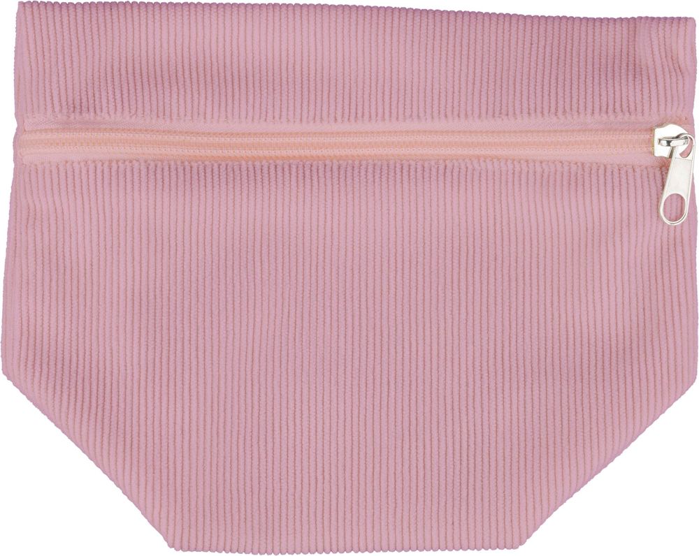 Corduroy zippered cosmetic pouch Tia - Pastel Pink