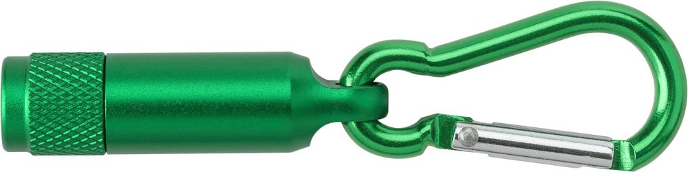 Aluminium mini torch with carabiner Tracy - Green
