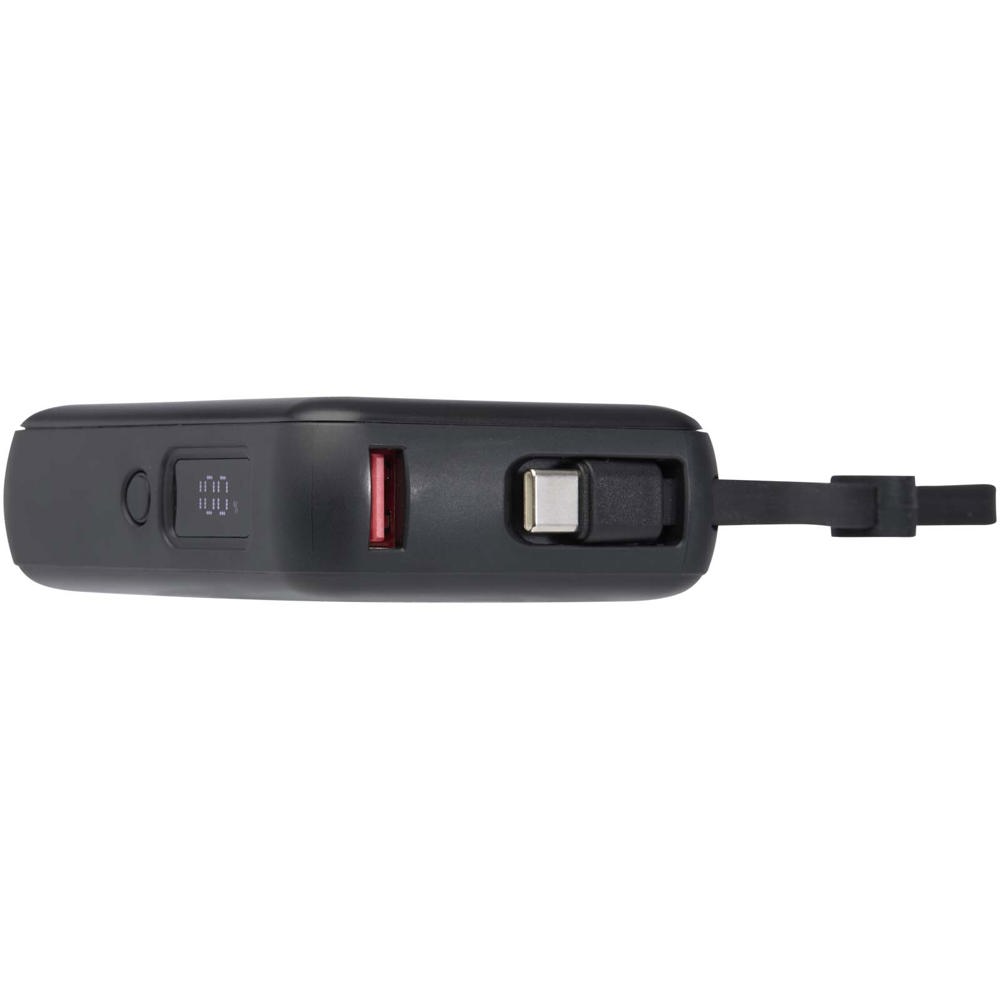 Acrux 10.000 mAh 35W tablet power bank with built in Type-C cable - made from recycled plastic