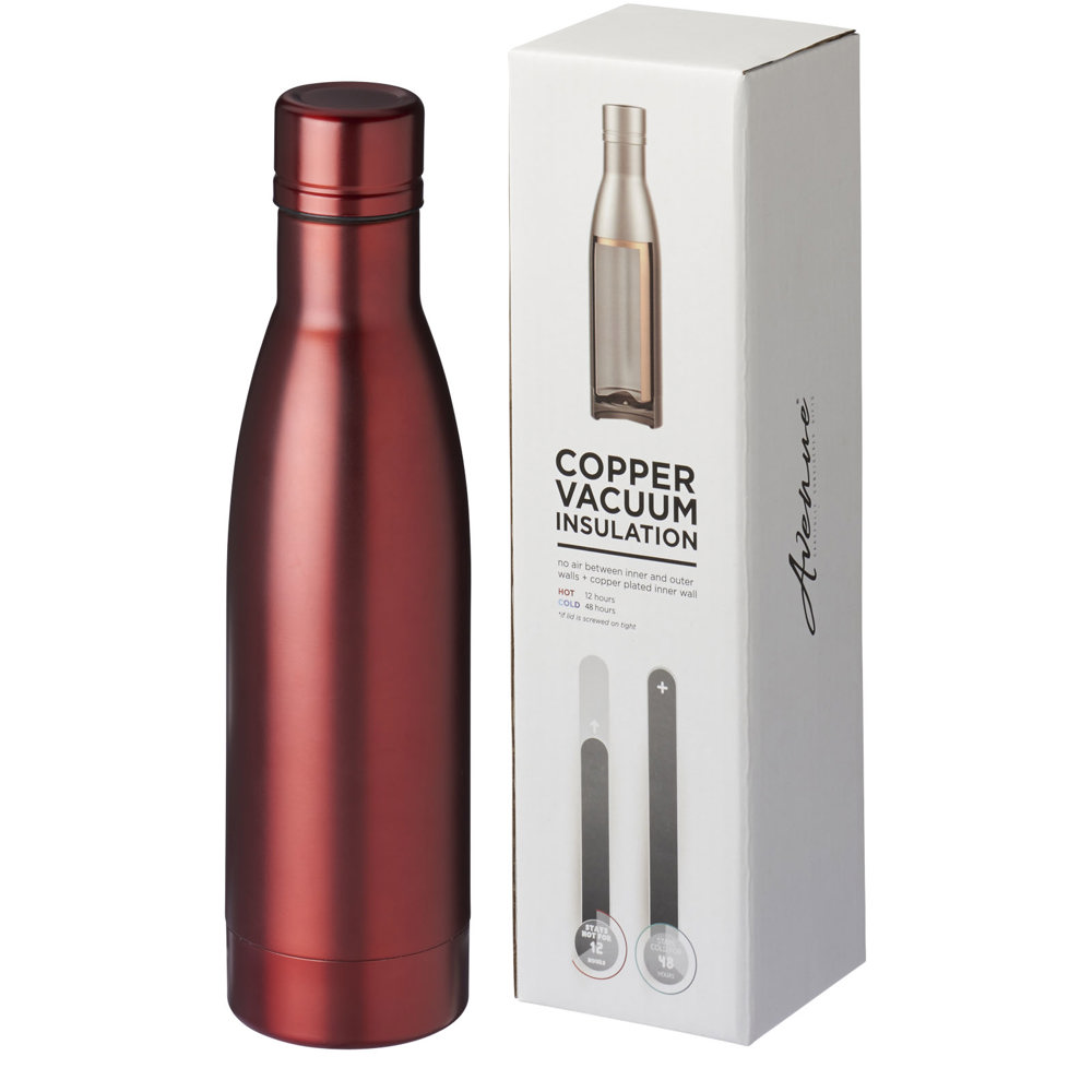 Vasa 500 ml copper vacuum insulated bottle - Red