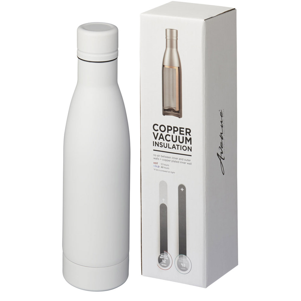 Vasa 500 ml copper vacuum insulated bottle - White