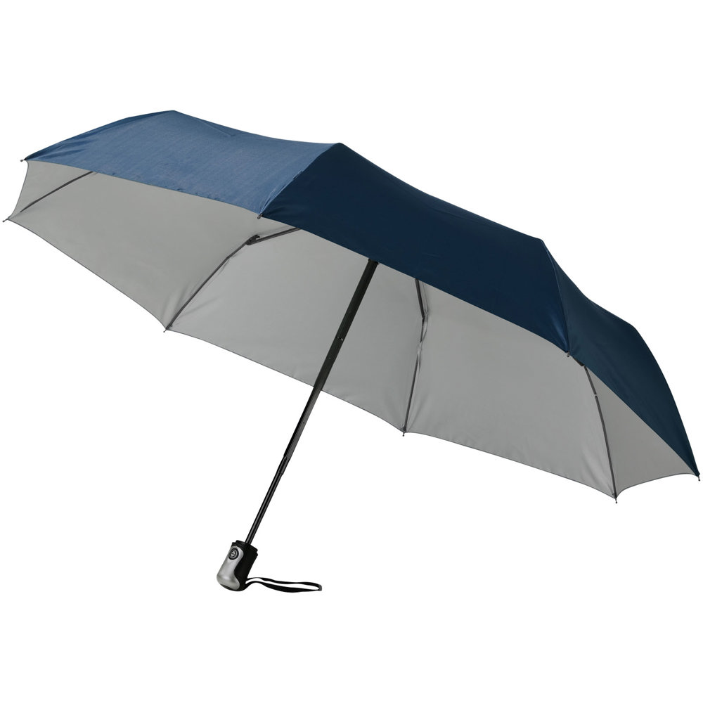 Alex 21.5" foldable auto open/close umbrella - Navy, Silver