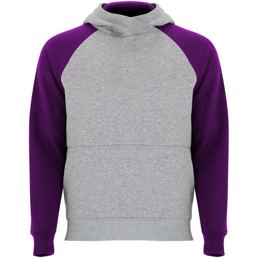 Badet 280 g/m² kids two-tone hoodie - Heather grey, Purple