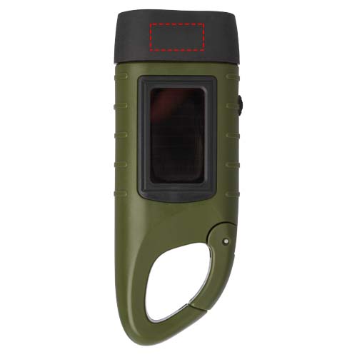 Helios recycled plastic solar dynamo flashlight with carabiner